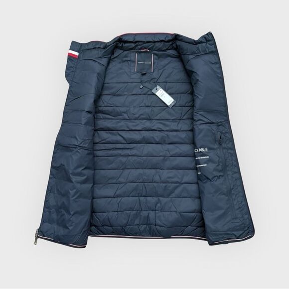 Tommy Hilfiger Men's Navy Puffer Vest Packable Size Medium 78J6175FAP - Picture 2 of 10